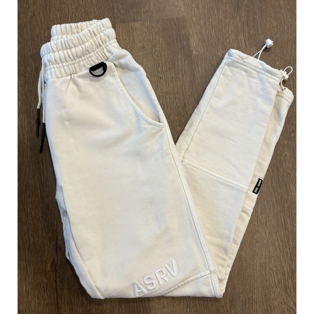 ASRV DSG-0266 Men's XS White French Terry Joggers